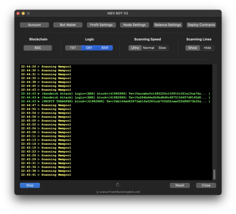 MEV BOT FRONT RUNNING CRYPTO ETHEREUM SOLANA